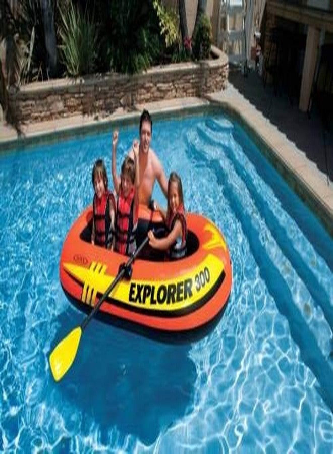 jilani Explorer 300 Inflatable Boat Set-3 Men Blow Up Raft (Orange) - Image 2